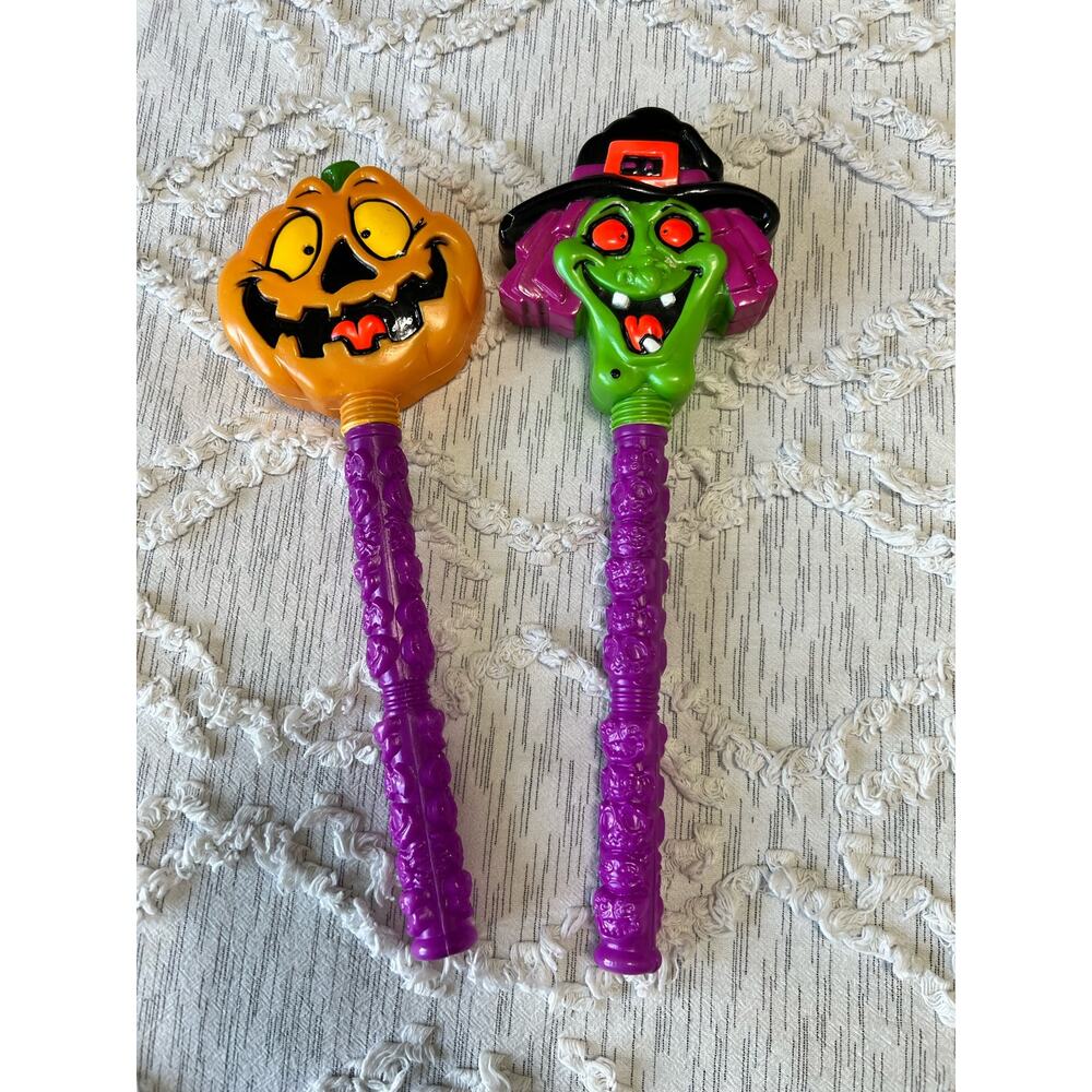 Vintage Halloween 1993 Boo Beams Safety Wand Witch and Pumpkin Tested Works